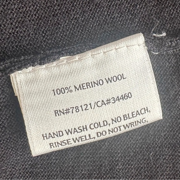 Eileen Fisher black 💯% wool open front cardigan sweater pockets 3X plus size - Picture 16 of 16